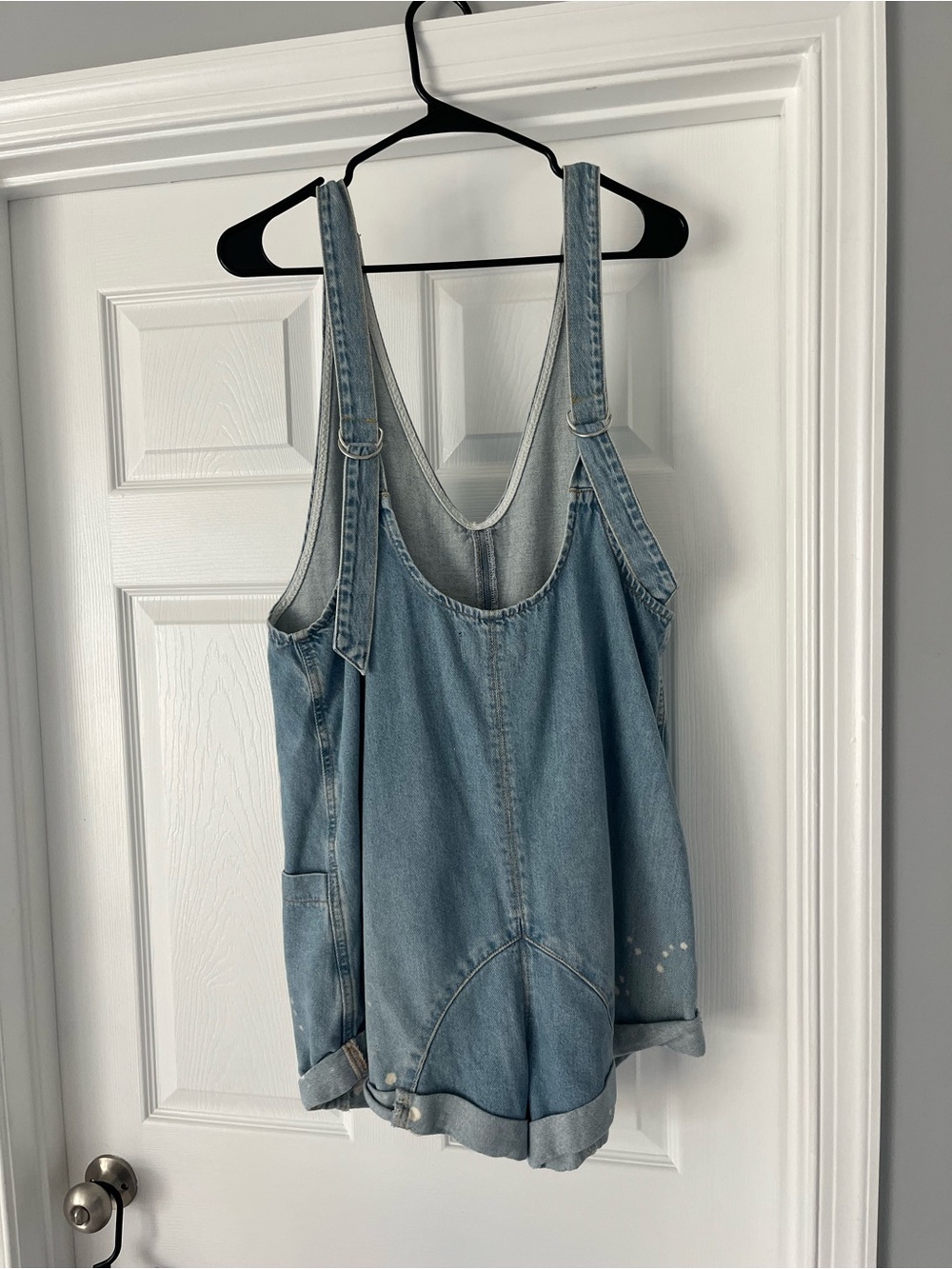 We The Free Light Blue Denim Romper with Subtle Distressing - Picture 2 of 3